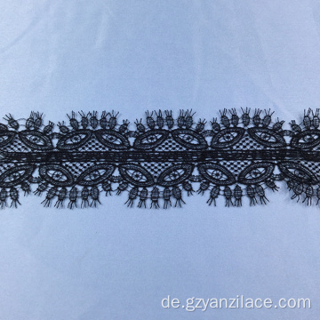 Schwarze dünne Wimpern Lace Ribbon Trim